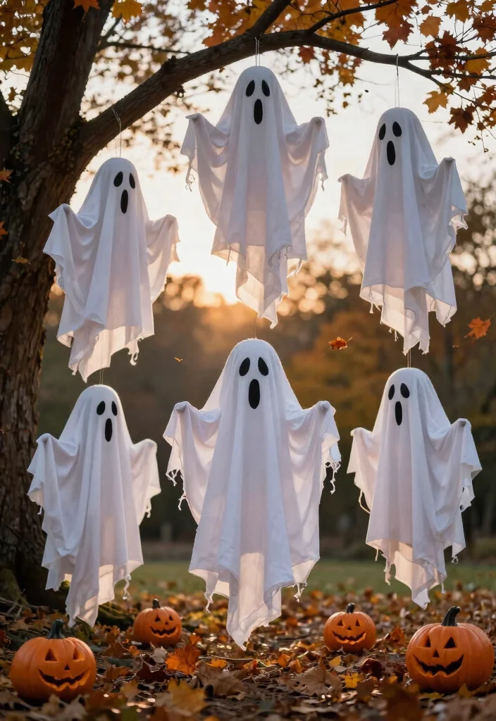 12 Halloween Decor Idea Outdoor Setups That Scare on a Budget - 10. Ghoulish Ghosts from Sheets 1