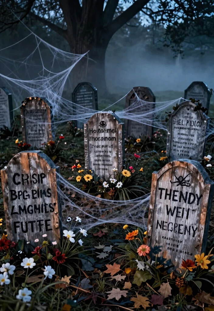 12 Halloween Decor Idea Outdoor Setups That Scare on a Budget - 5. DIY Tombstones from Old Wood 1