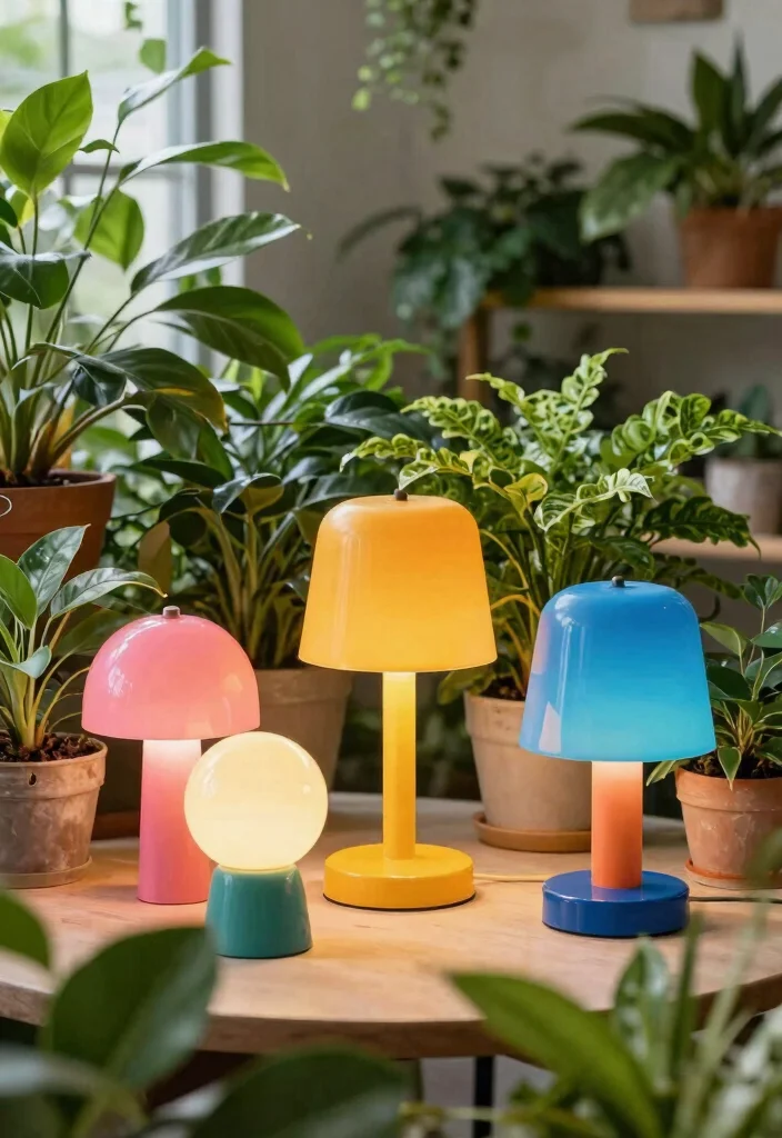 12 Low Ceiling Lighting Ideas That Brighten Without Making the Room Feel Shorter - 12. Brightly Colored Table Centerpieces 1