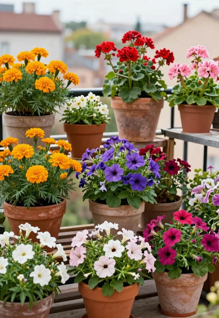 12 Outdoor Container Gardening Ideas for Renters and Small Spaces 6 12 Outdoor Container Gardening Ideas for Renters and Small Spaces - 6. Colorful Annuals and Perennials 1