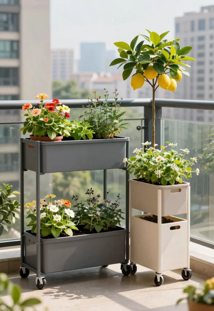 12 Outdoor Container Gardening Ideas for Renters and Small Spaces 7 12 Outdoor Container Gardening Ideas for Renters and Small Spaces - 7. Portable Garden Solutions 1