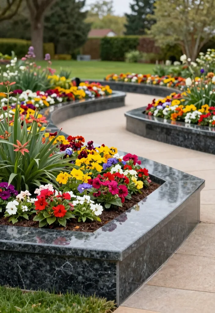 12 Outdoor Granite Flooring Design Ideas That Handle Weather - 11. Granite Borders to Define Spaces 1
