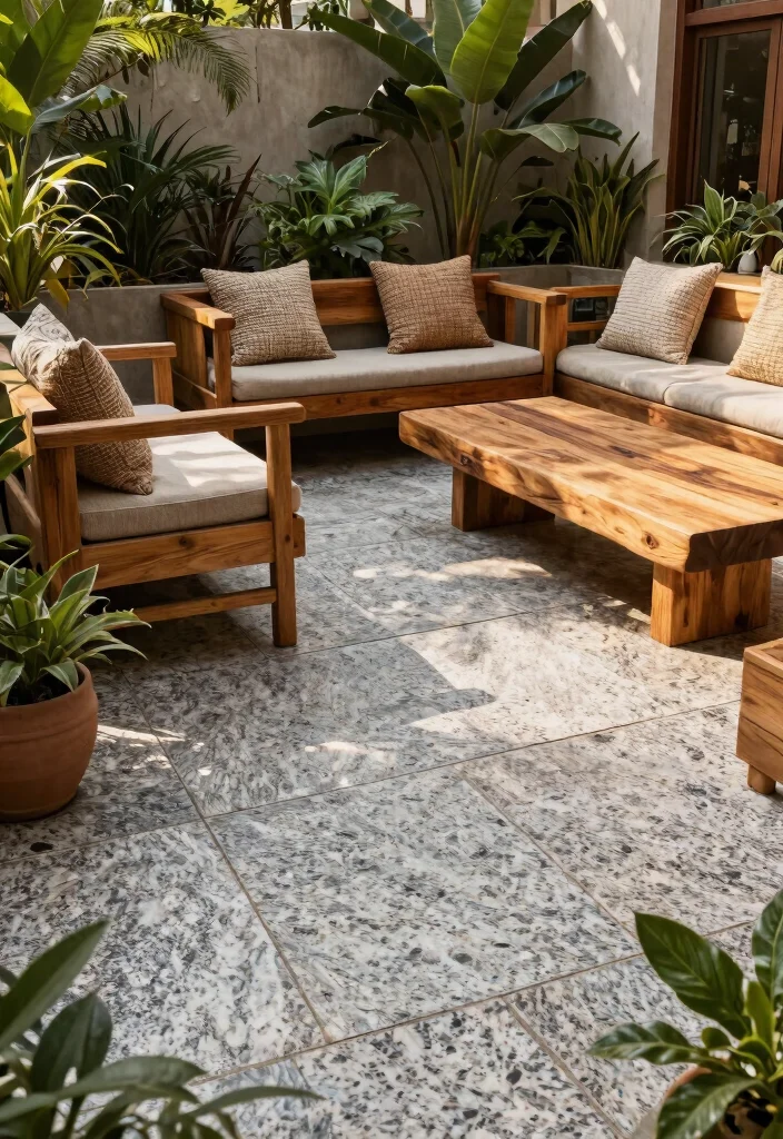 12 Outdoor Granite Flooring Design Ideas That Handle Weather - 12. Incorporating Granite with Other Materials 1