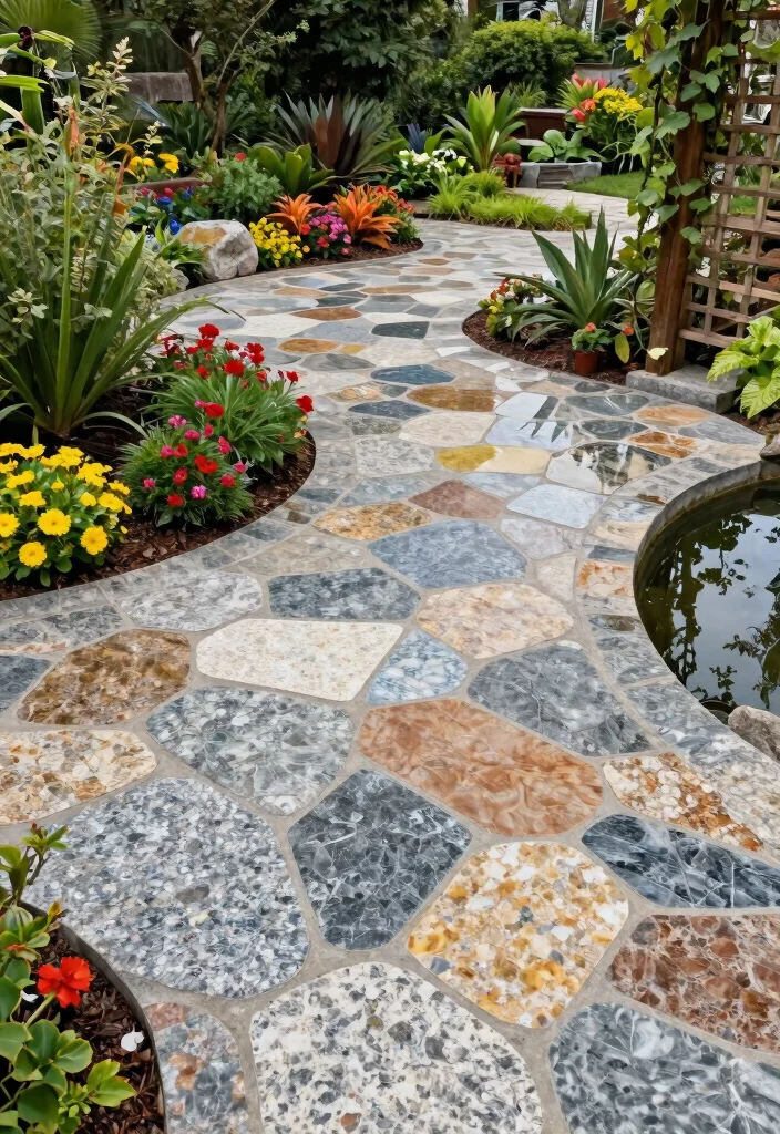 12 Outdoor Granite Flooring Design Ideas That Handle Weather - 5. Sustainable Granite Solutions with Recycled Materials 1