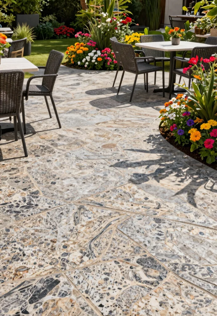 12 Outdoor Granite Flooring Design Ideas That Handle Weather - 9. Stamped Granite for Unique Patterns 1