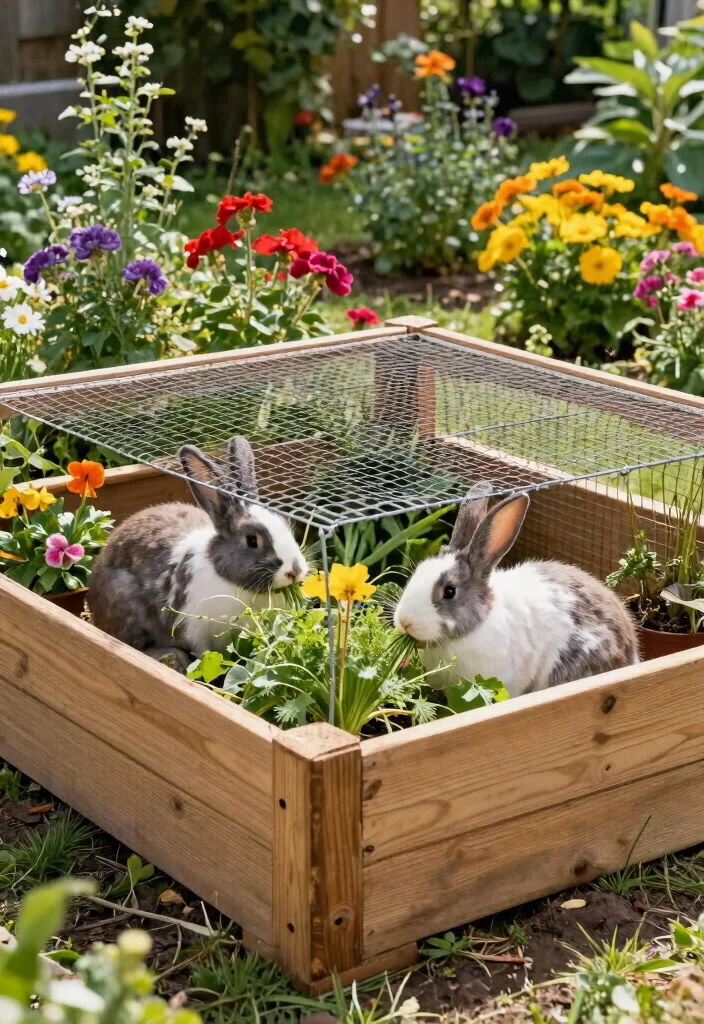 12 Outdoor Rabbit Enclosure Ideas That Keep Predators Out - 11. Raised Bed Rabbit Space 1