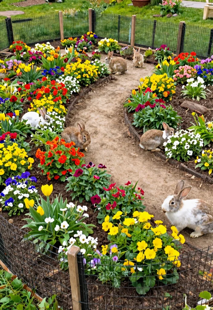 12 Outdoor Rabbit Enclosure Ideas That Keep Predators Out - 6. Flower Bed Protection 1
