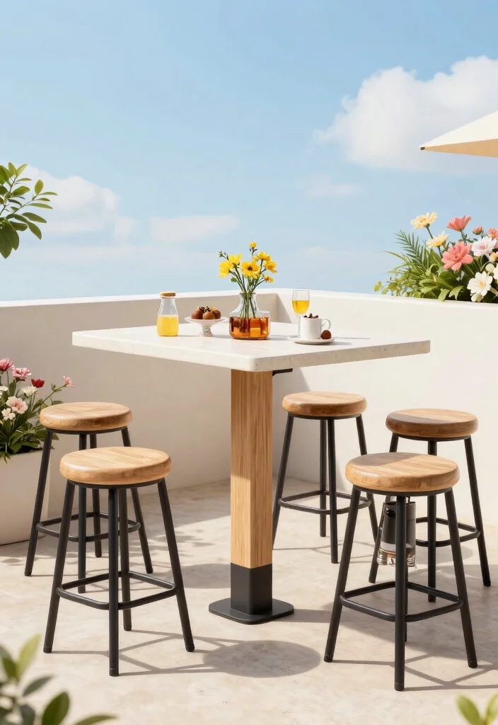 12 Outdoor Side Table Ideas That Won't Tip Over in Wind - 10. Adjustable Height Table 1