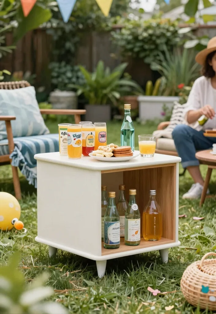 12 Outdoor Side Table Ideas That Won't Tip Over in Wind - 12. Multi-Functional Side Table 1