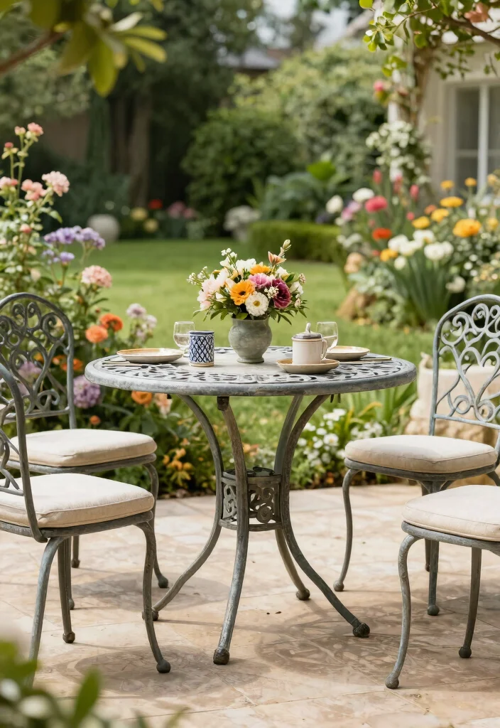 12 Outdoor Side Table Ideas That Won't Tip Over in Wind - 4. Cast Iron Table 1