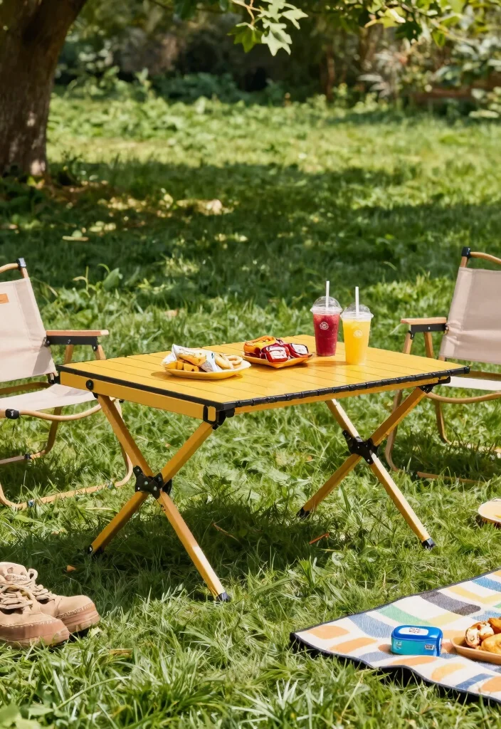 12 Outdoor Side Table Ideas That Won't Tip Over in Wind - 6. Folding Aluminum Table 1