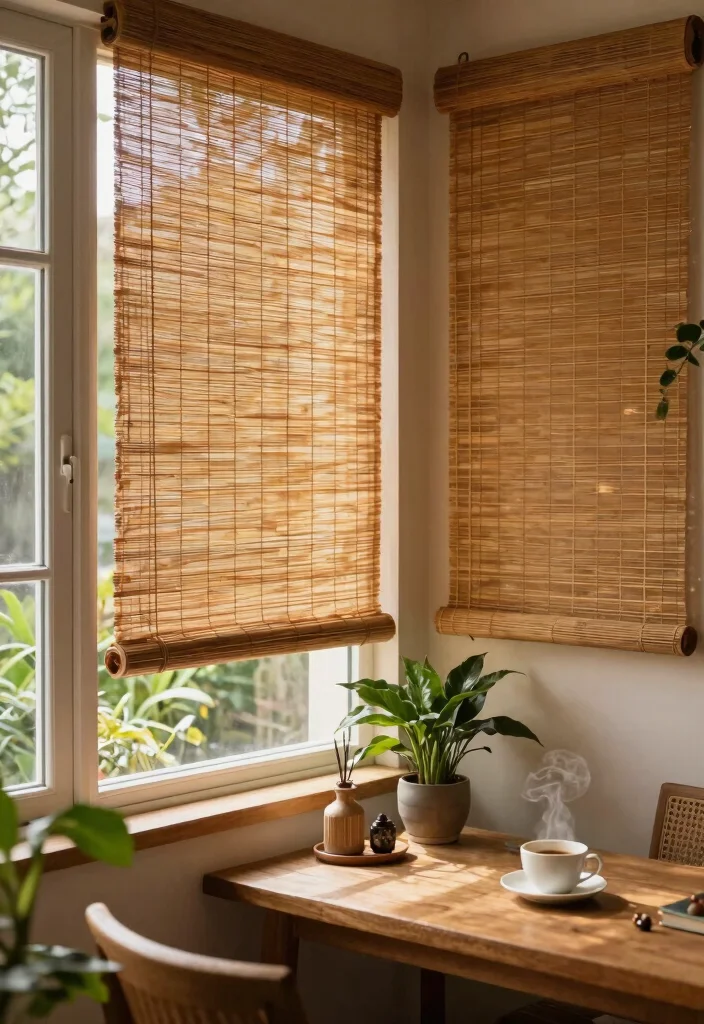 12 Patio Door Window Treatments That Block Heat Without Blocking Light - 2. Bamboo Shades 1