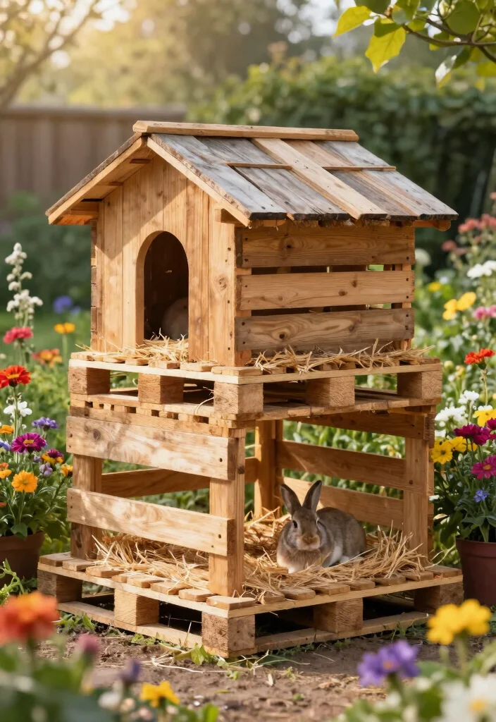 12 Rabbit House Outdoor Ideas That Stay Warm and Predator-Proof - 5. DIY Pallet Rabbit House 1