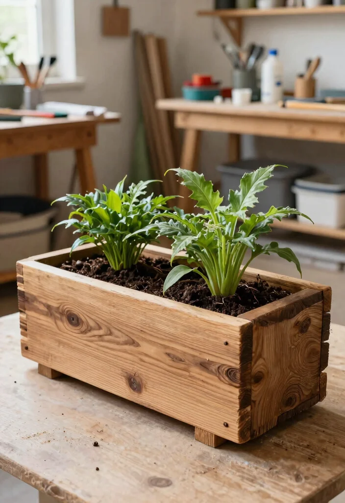 12 Shallow Planter Ideas for Windowsills and Tight Spaces - 10. DIY Shallow Wooden Planters 1