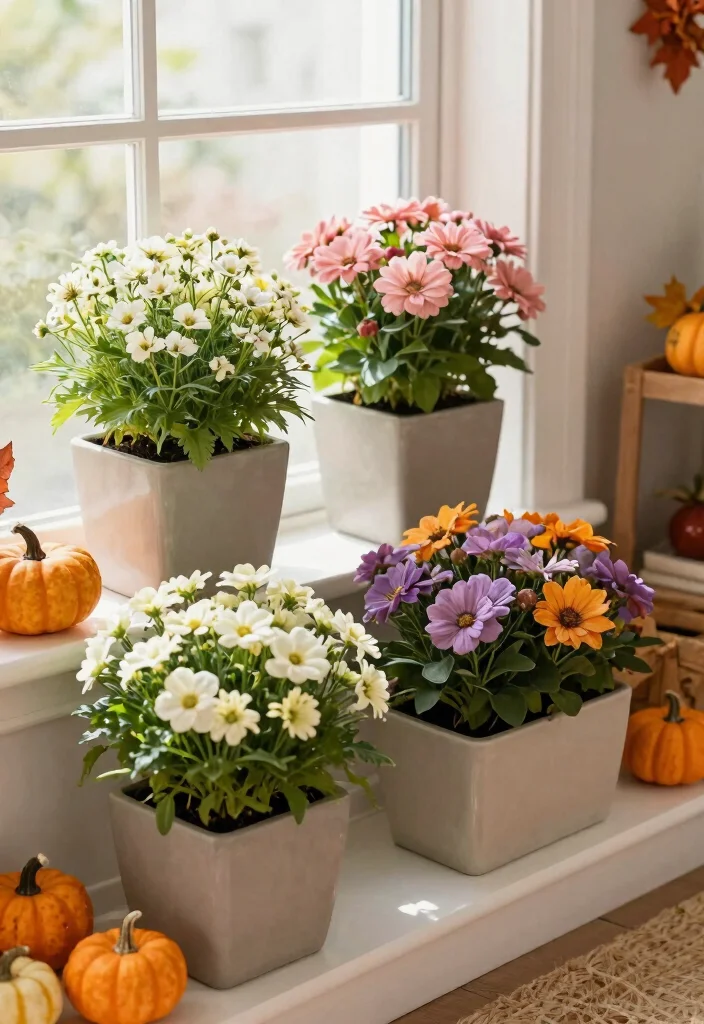 12 Shallow Planter Ideas for Windowsills and Tight Spaces - 12. Seasonal Displays in Shallow Planters 1