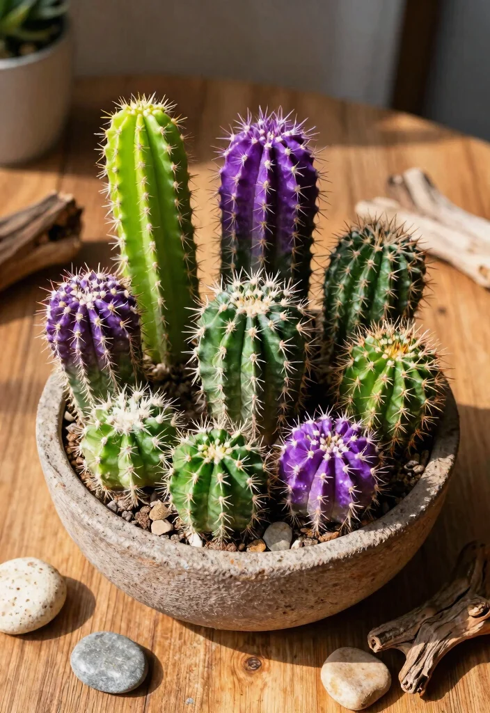 12 Shallow Planter Ideas for Windowsills and Tight Spaces - 4. Colorful Cacti Display 1