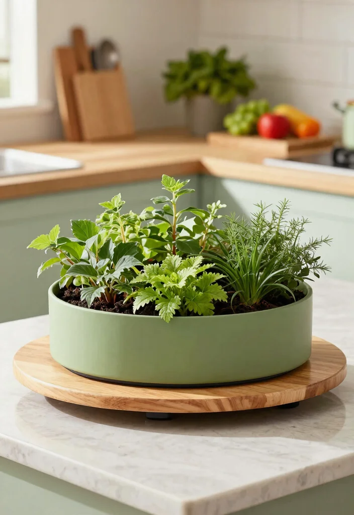 12 Shallow Planter Ideas for Windowsills and Tight Spaces - 5. Lazy Susan Plant Carousel 1