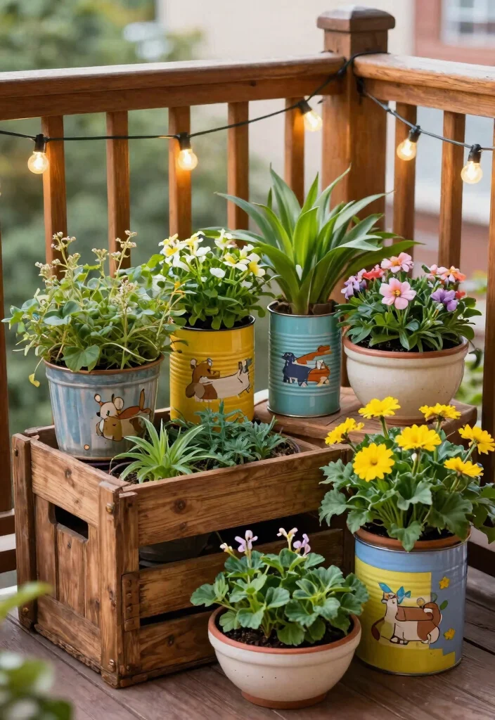 12 Shallow Planter Ideas for Windowsills and Tight Spaces - 6. Repurposed Containers Garden 1