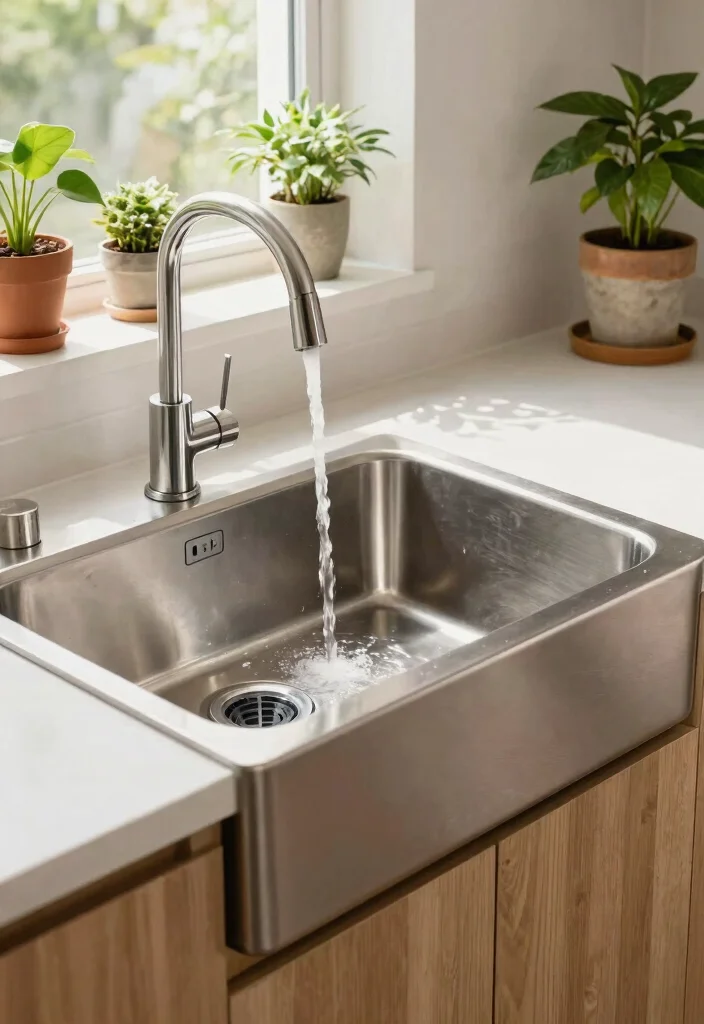 12 Stainless Steel Farmhouse Sink Ideas That Hide Water Spots - 10. Use a Water Softener 1