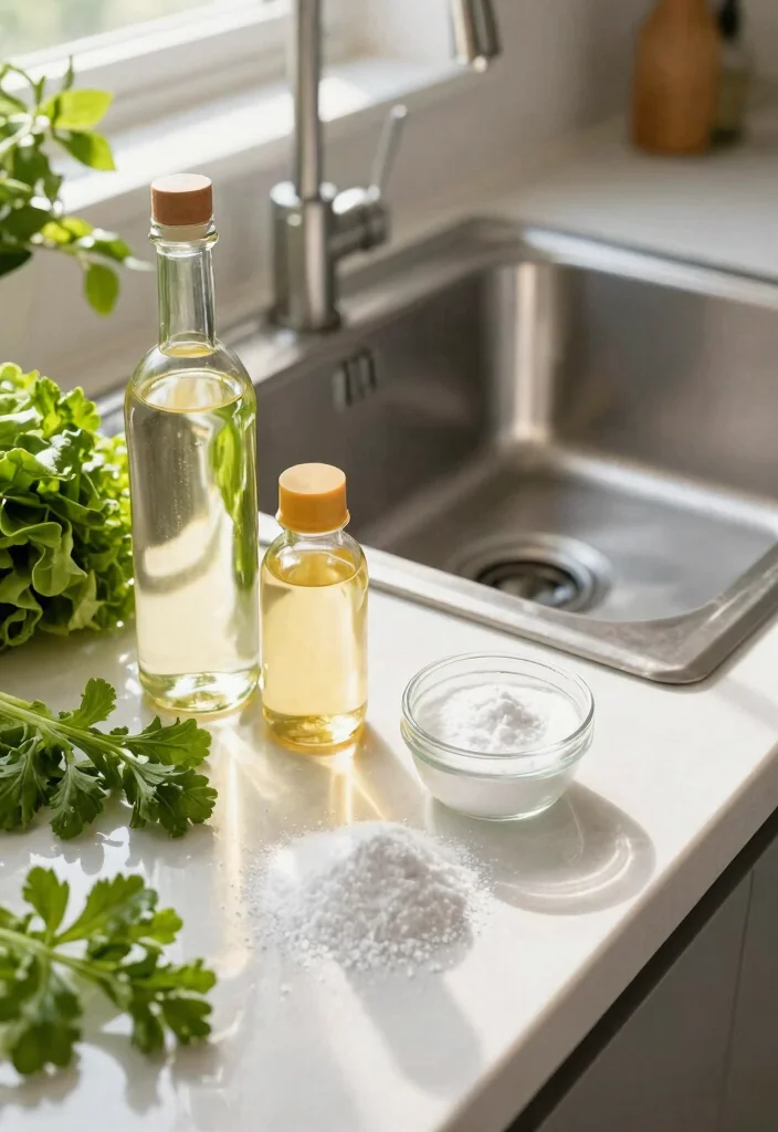 12 Stainless Steel Farmhouse Sink Ideas That Hide Water Spots - 5. Utilize Eco-Friendly Cleaning Solutions 1