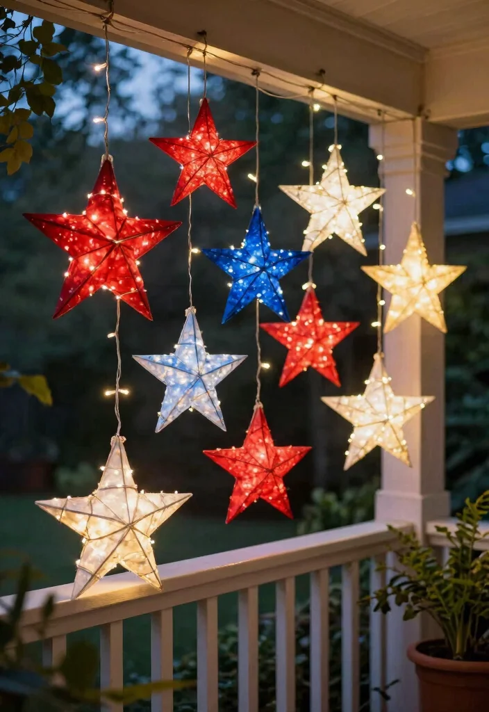 14 4th of July Porch Decor Ideas That Don't Look Tacky or Overdone - 13. DIY Star Lanterns 1