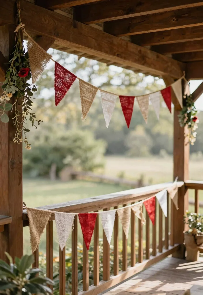 14 4th of July Porch Decor Ideas That Don't Look Tacky or Overdone - 2. Natural Fiber Bunting 1