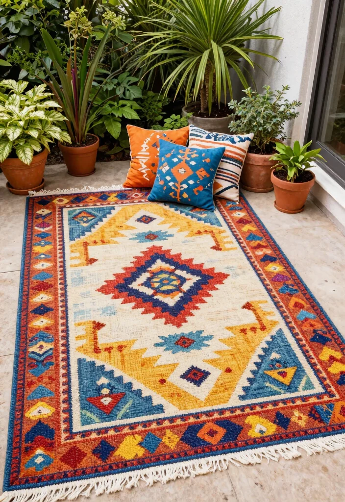 14 Front Patio Decorating Ideas That Make a Small Entry Feel Welcoming - 5. Add a Rug for Texture 1