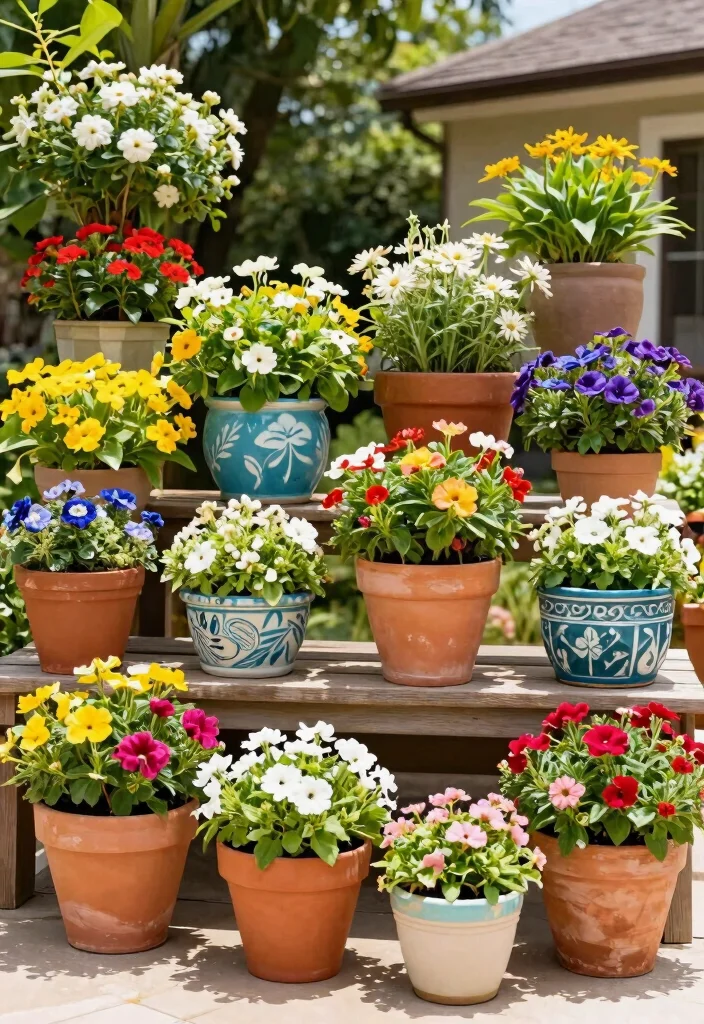 14 Front Patio Decorating Ideas That Make a Small Entry Feel Welcoming - 8. Use Colorful Planters 1