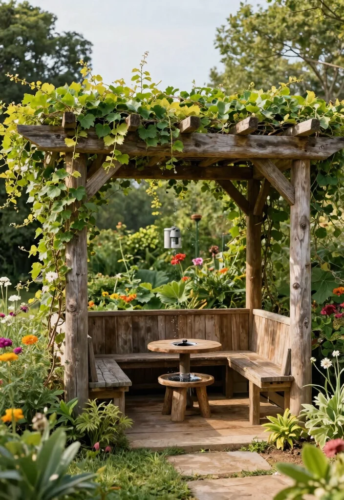 14 Garden Pergola Ideas That Support Heavy Vines and Climbing Plants - 14. Eco-Friendly Pergola with Native Vines 1