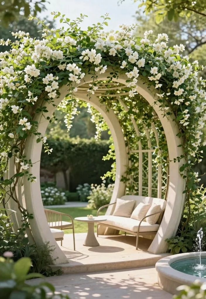 14 Garden Pergola Ideas That Support Heavy Vines and Climbing Plants - 6. Curved Pergola for Elegance 1
