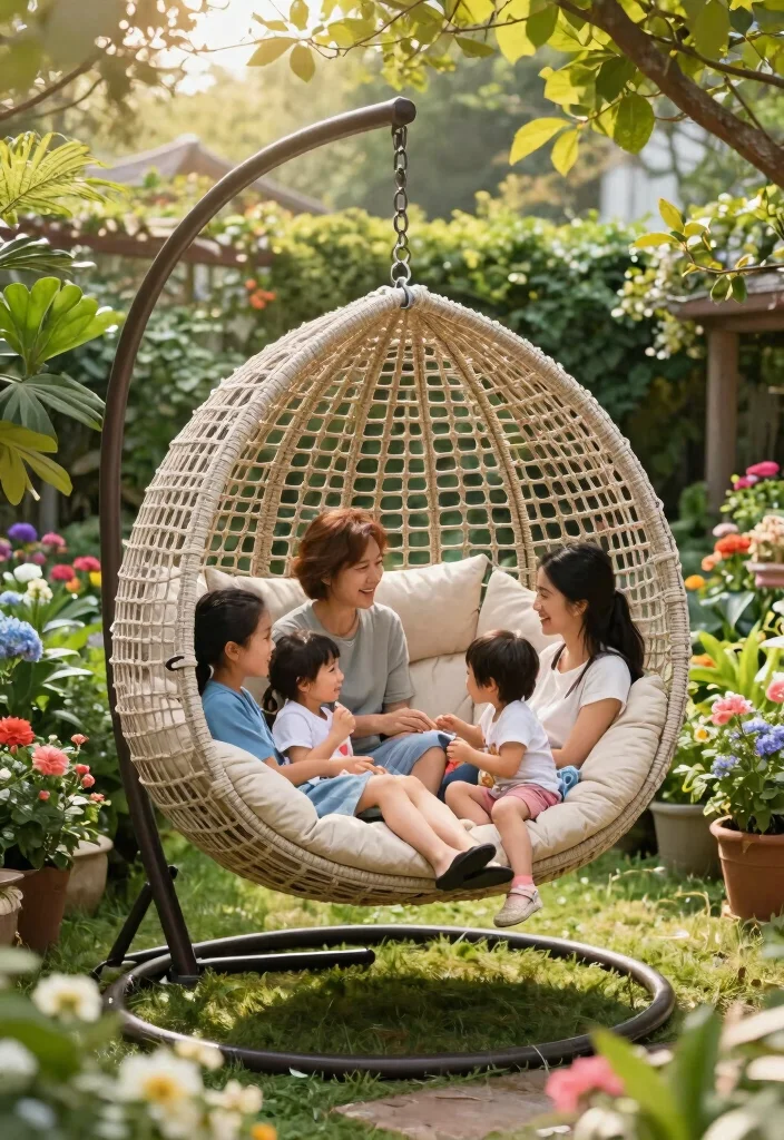 14 Hanging Chair Outdoor Ideas That Support Real Adult Weight - 10. Family-Size Hanging Chair 1