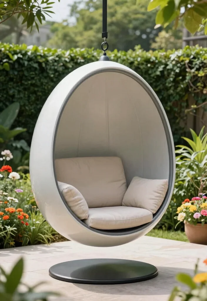 14 Hanging Chair Outdoor Ideas That Support Real Adult Weight - 12. Futuristic Hanging Chair 1