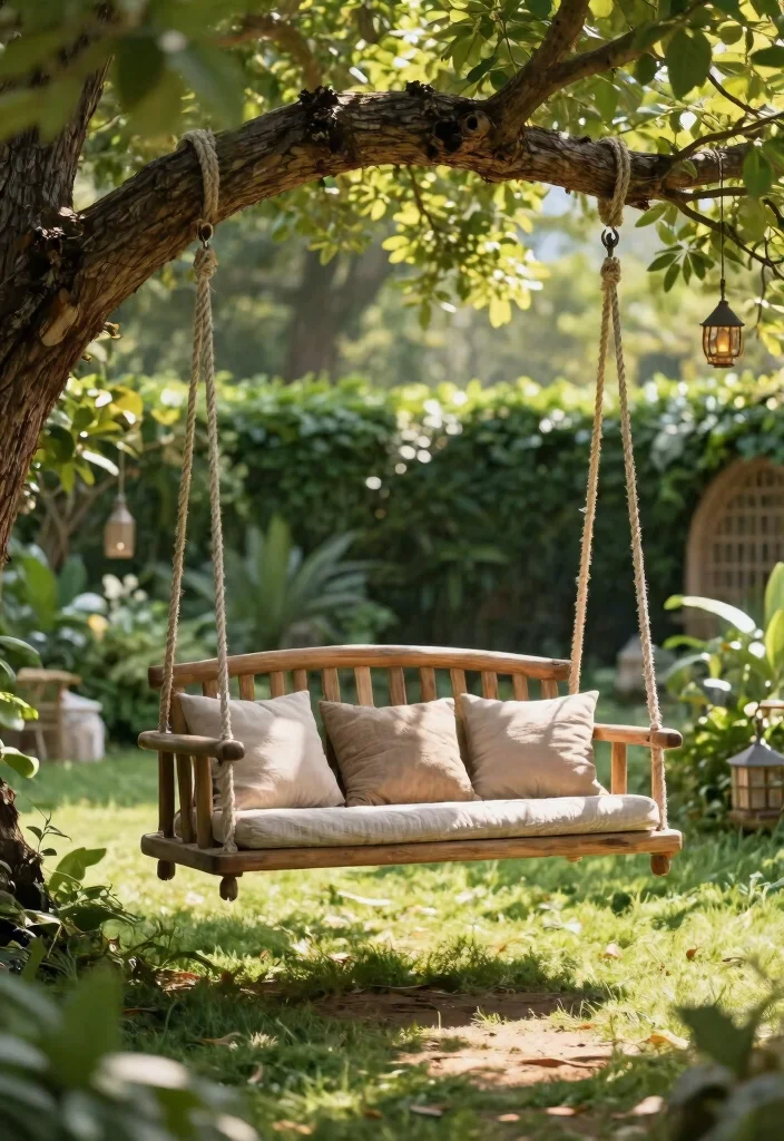 14 Hanging Chair Outdoor Ideas That Support Real Adult Weight - 3. Rustic Wooden Swing Chair 1