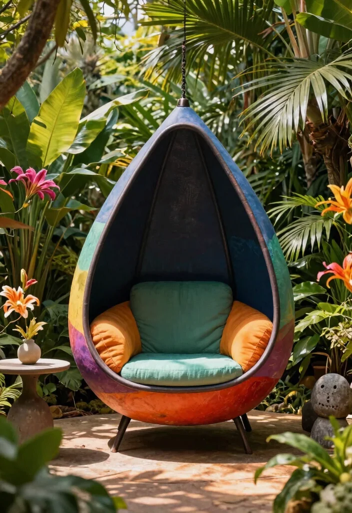 14 Hanging Chair Outdoor Ideas That Support Real Adult Weight - 7. Artistic Hanging Cocoon Chair 1