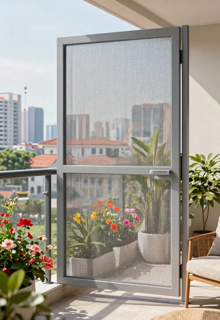14 Invisible Grills for Balcony That Keep Kids Safe Without Blocking Views - 1. Modern Mesh Grills 1