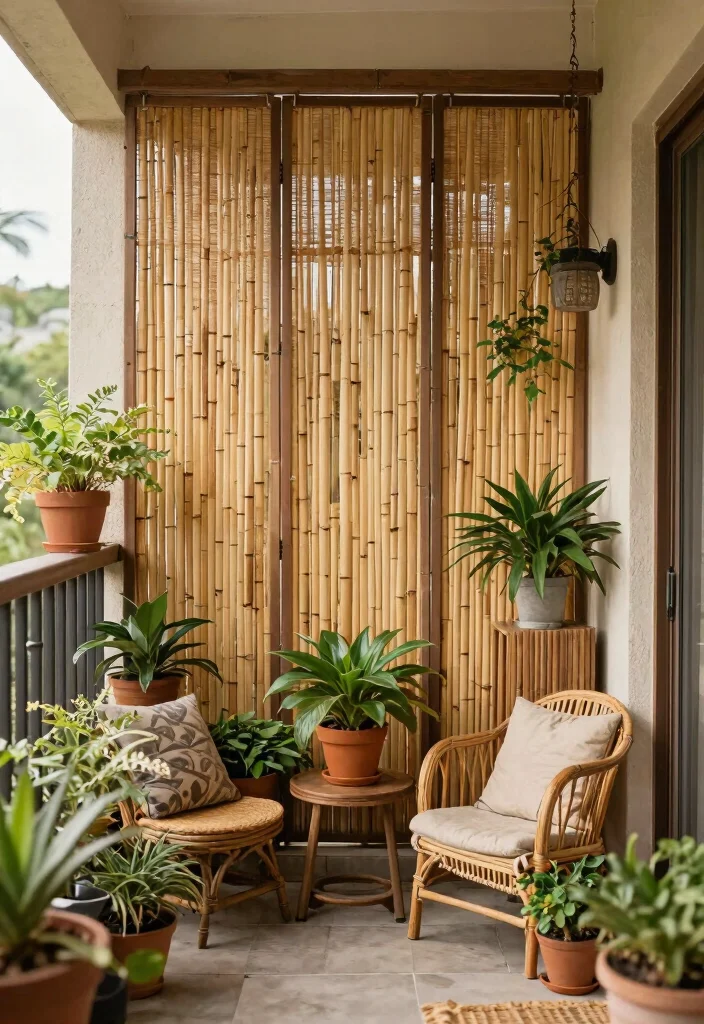 14 Invisible Grills for Balcony That Keep Kids Safe Without Blocking Views - 11. Bamboo Screens 1