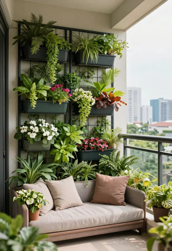 14 Invisible Grills for Balcony That Keep Kids Safe Without Blocking Views - 7. Vertical Garden Grills 1