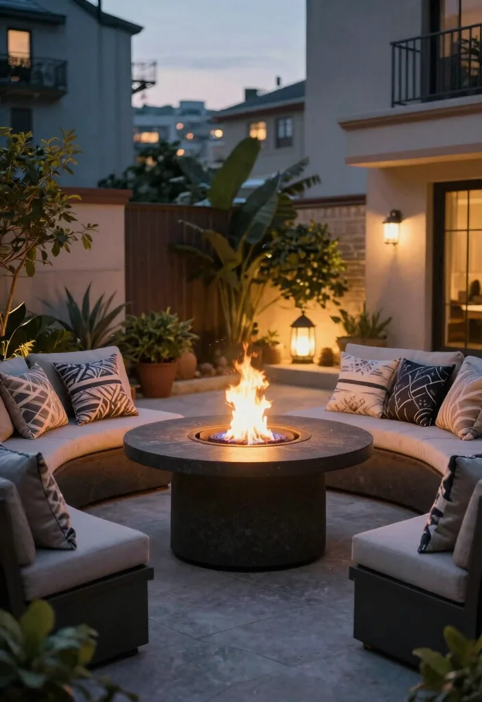 14 Small Backyard Fire Pit Ideas That Fit Tight Spaces and City Codes - 1. Multi-Functional Fire Table 1