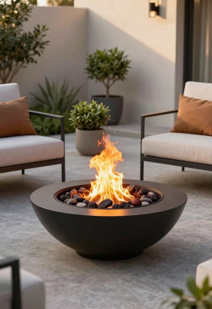 14 Small Backyard Fire Pit Ideas That Fit Tight Spaces and City Codes - 5. Fire Bowl 1
