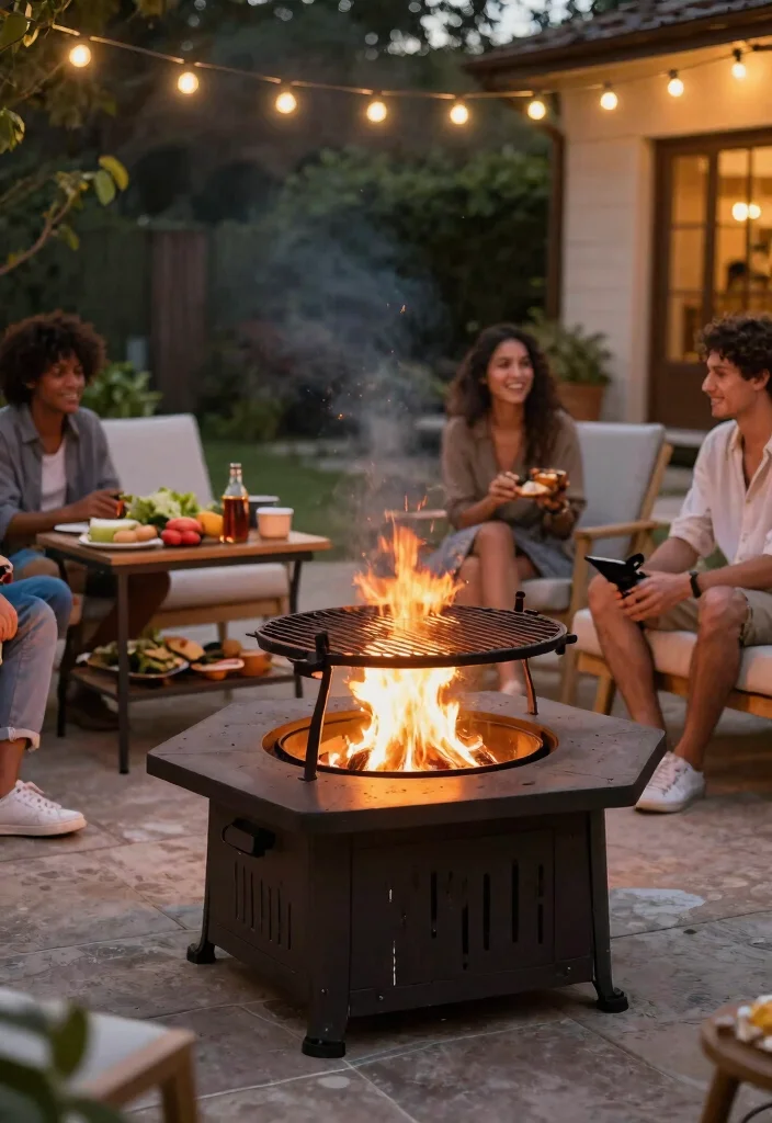 14 Small Backyard Fire Pit Ideas That Fit Tight Spaces and City Codes - 8. Fire Pit with Grill 1