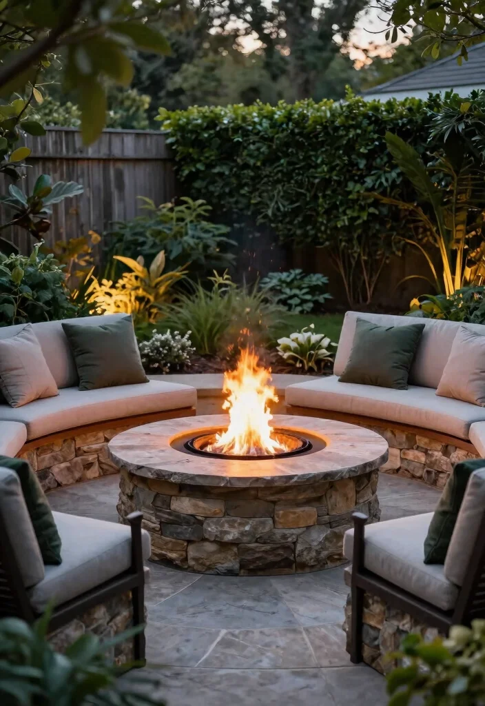 14 Small Backyard Fire Pit Ideas That Fit Tight Spaces and City Codes - 9. In-Ground Fire Pit 1