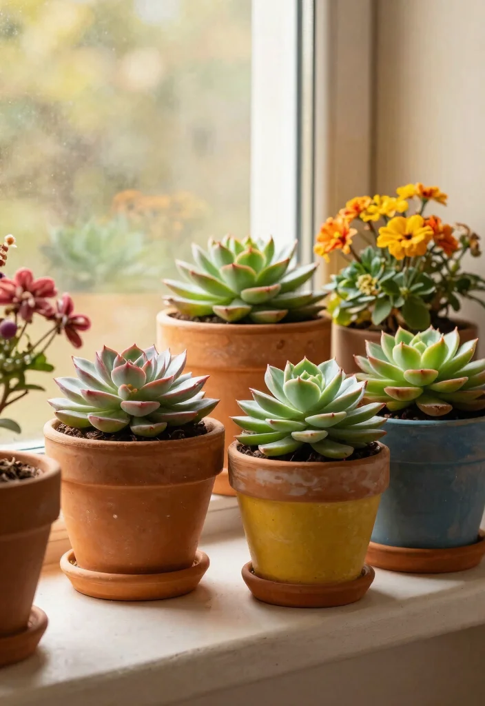 14 Window Planter Box Ideas That Mount Securely Without Drilling 11 14 Window Planter Box Ideas That Mount Securely Without Drilling - 11. Decorative Clay Pot Planters 1