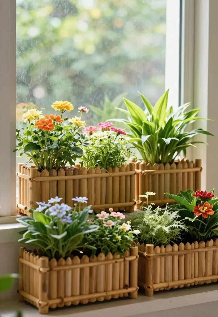 14 Window Planter Box Ideas That Mount Securely Without Drilling 13 14 Window Planter Box Ideas That Mount Securely Without Drilling - 13. Eco-Friendly Bamboo Planters 1