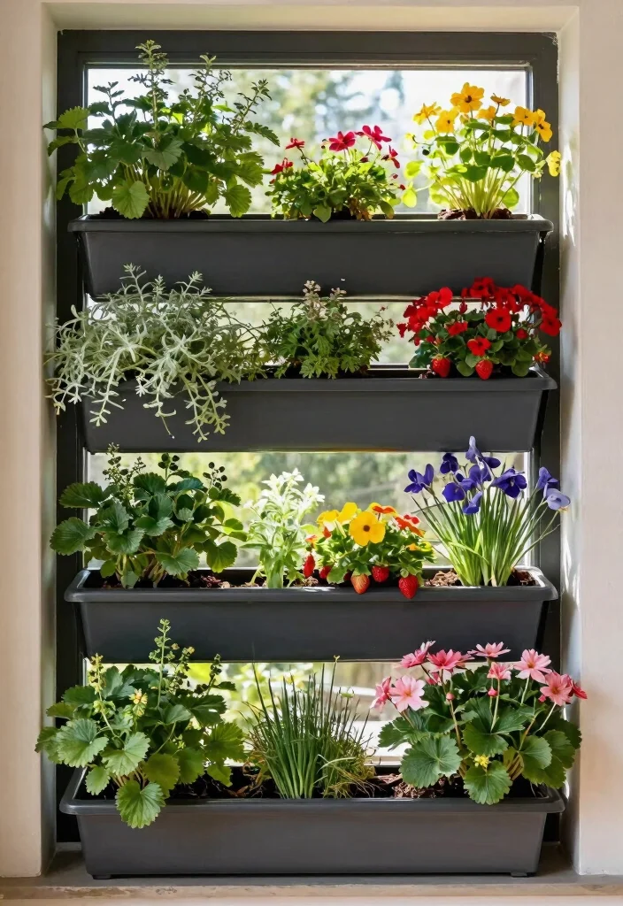 14 Window Planter Box Ideas That Mount Securely Without Drilling 3 14 Window Planter Box Ideas That Mount Securely Without Drilling - 3. Vertical Stacked Planter Boxes 1