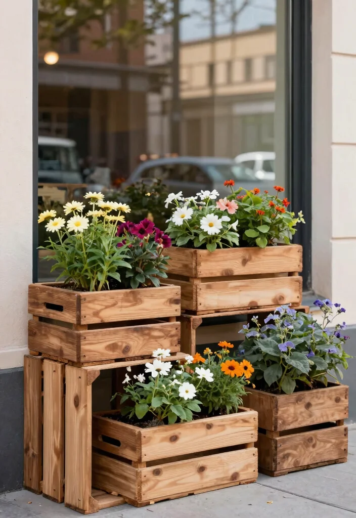 14 Window Planter Box Ideas That Mount Securely Without Drilling 5 14 Window Planter Box Ideas That Mount Securely Without Drilling - 5. Repurposed Wooden Crates 1