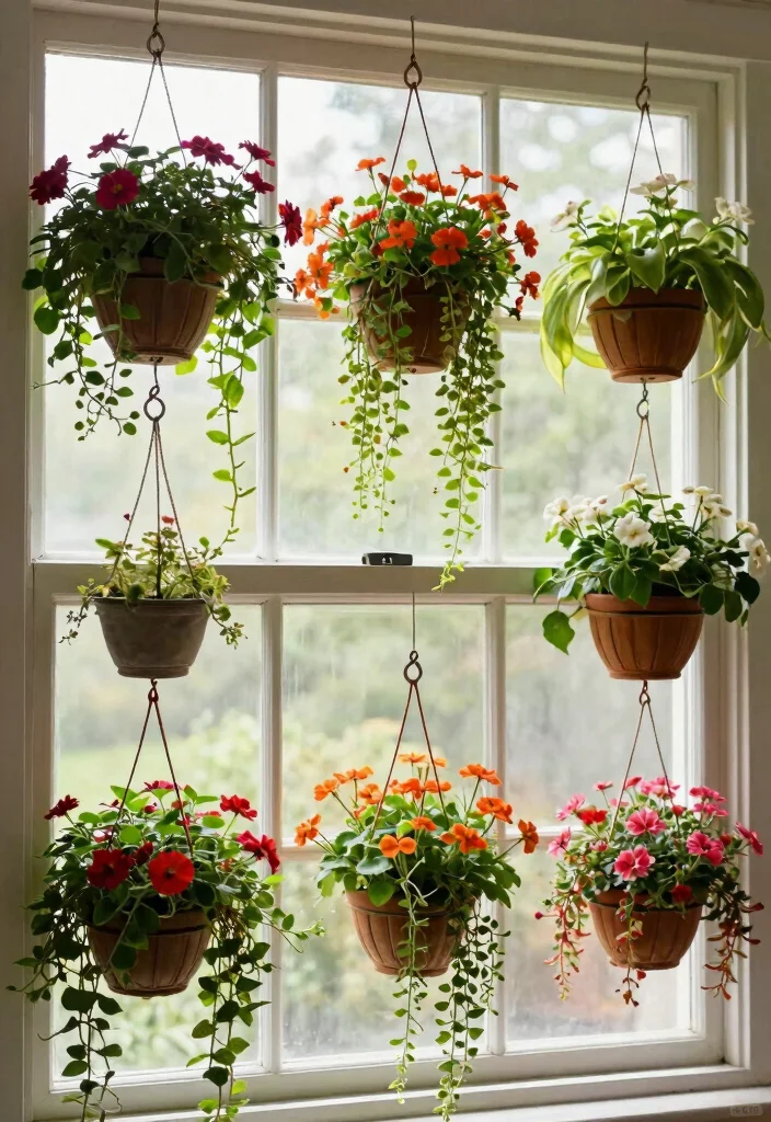 14 Window Planter Box Ideas That Mount Securely Without Drilling 6 14 Window Planter Box Ideas That Mount Securely Without Drilling - 6. Hanging Basket Planters 1