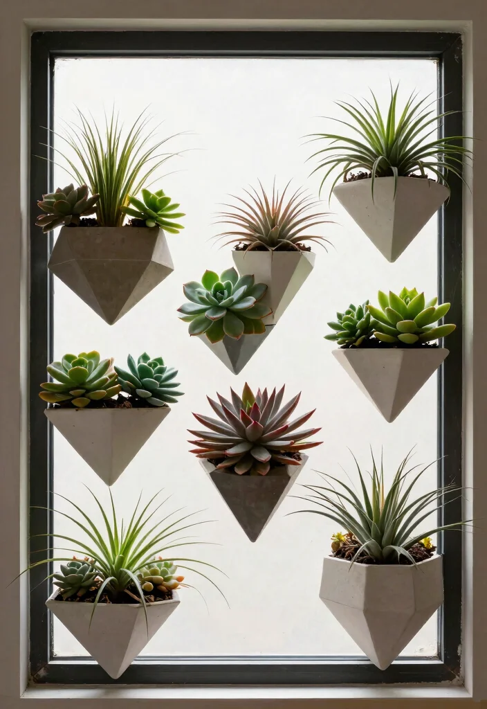 14 Window Planter Box Ideas That Mount Securely Without Drilling 7 14 Window Planter Box Ideas That Mount Securely Without Drilling - 7. Modern Geometric Wall Planters 1