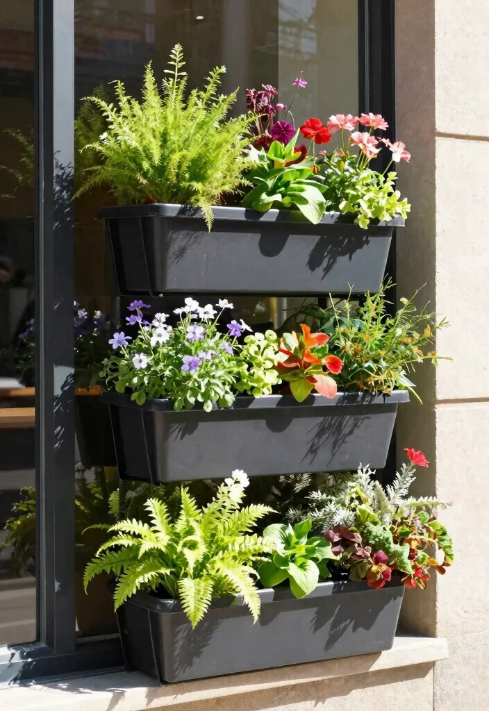 14 Window Planter Box Ideas That Mount Securely Without Drilling 8 14 Window Planter Box Ideas That Mount Securely Without Drilling - 8. Stackable Planter Towers 1