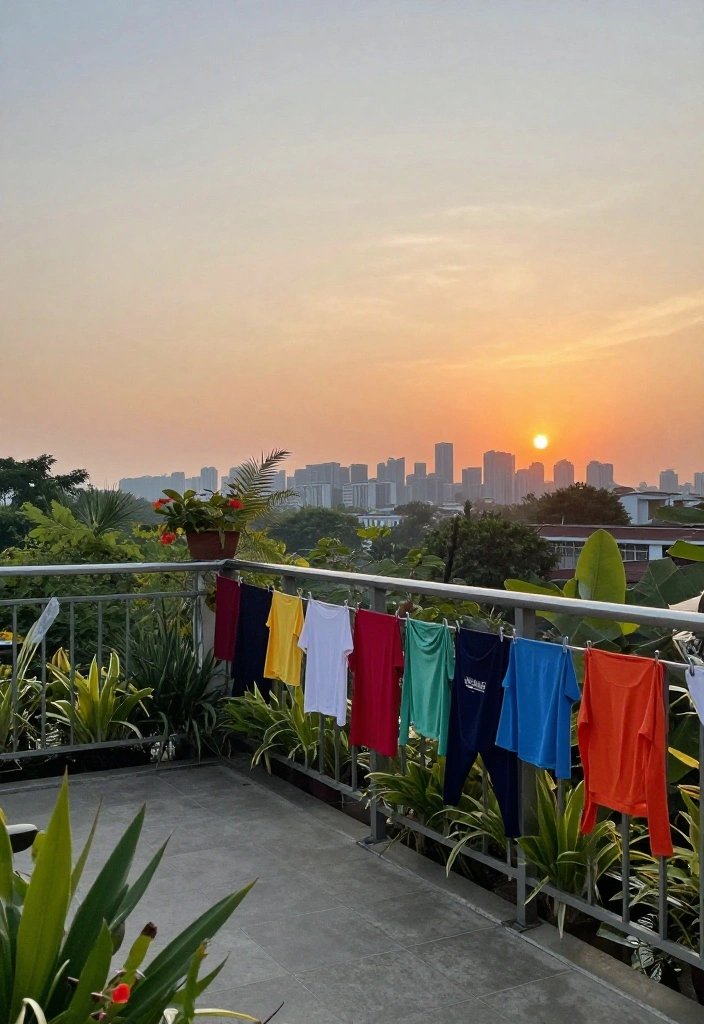 15 Balcony Cloth Drying Ideas That Don't Block Your View - 10. Hanging Clothes on Railing 1