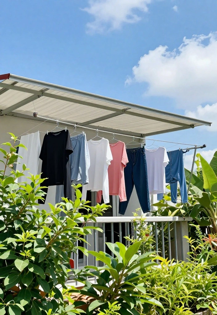 15 Balcony Cloth Drying Ideas That Don't Block Your View - 14. Wind-Resistant Drying Equipment 1